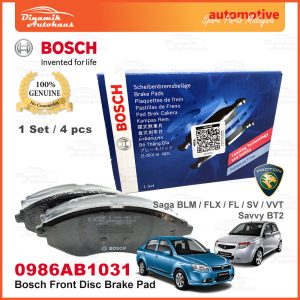 Proton Saga BLM Savvy BT2 Front Wheel Bosch Disc Brake Pad 01 | Automotive Spare Parts Malaysia