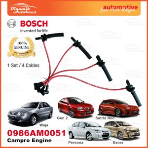 Proton Gen2 / Persona / Satria Neo / Exora / Waja Car Campro Engine Ignition Leads Plug Cable Bosch M051