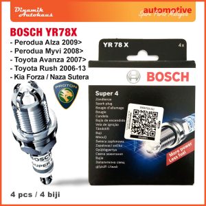 Toyota Avanza Year 2007+ / Rush Year 2007+ Model Car Spark Plug Bosch YR78X Super 4 (4pcs)