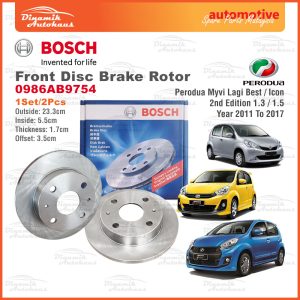 Perodua Myvi Lagi Best Icon Bosch Disc Rotor 0986AB9754
