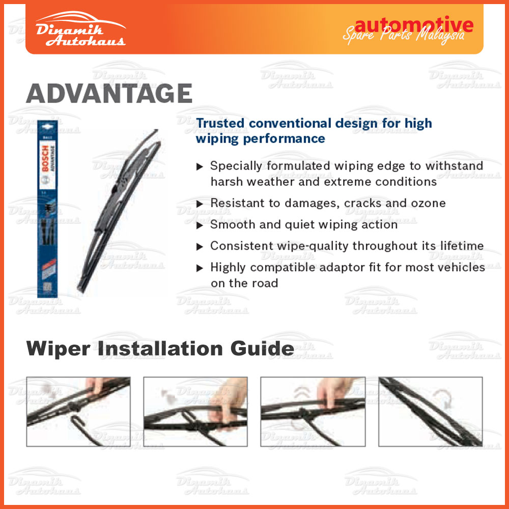 Mitsubishi Triton Year 2006 To 2019 Car Windshield Front Wiper Size 21 & 19 (1 Pair) Bosch Advantage Wiper BA2119 - Image 4