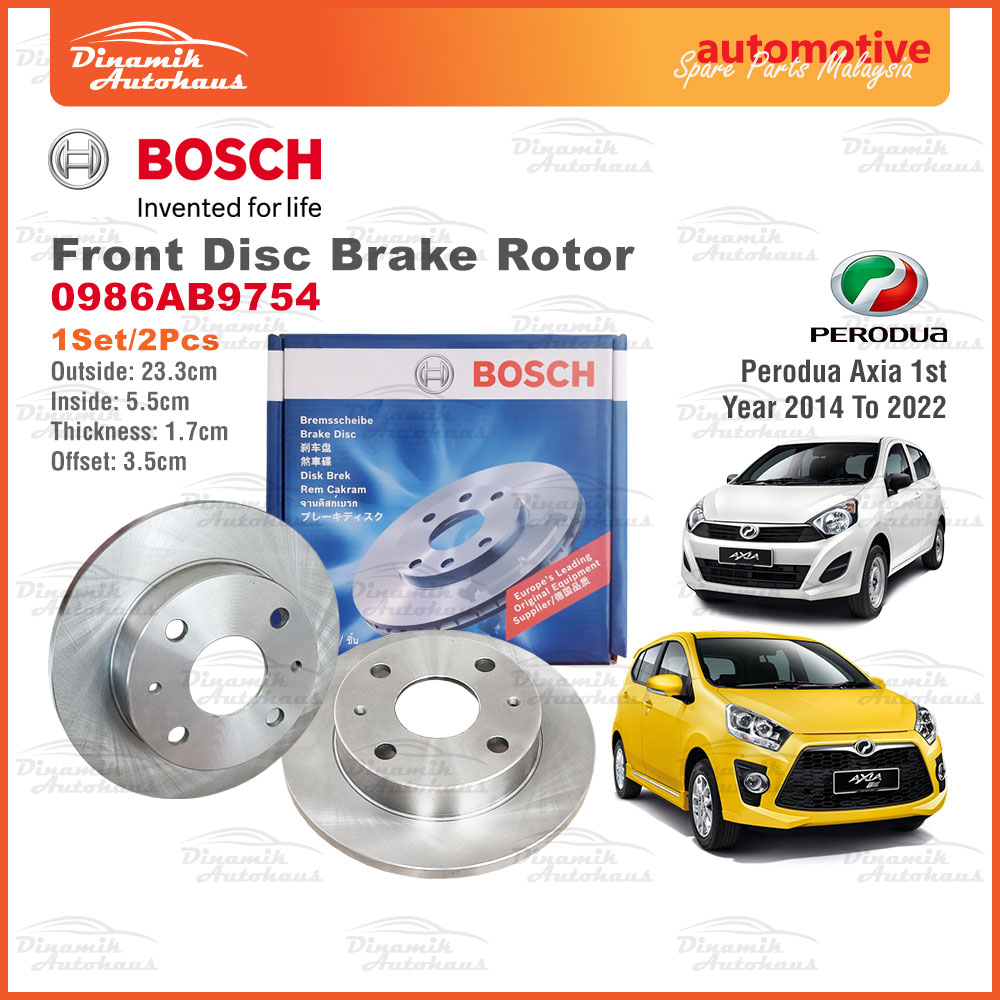 Perodua Axia Bosch Front Wheel Disc Brake Rotor AB9754