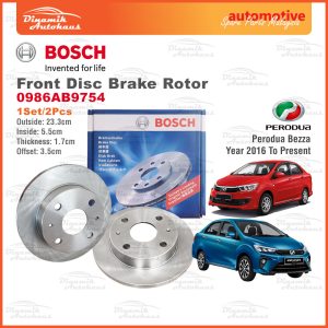 Perodua Bezza Front Wheel Disc Brake Rotor Bosch Disc Rotor AB9754