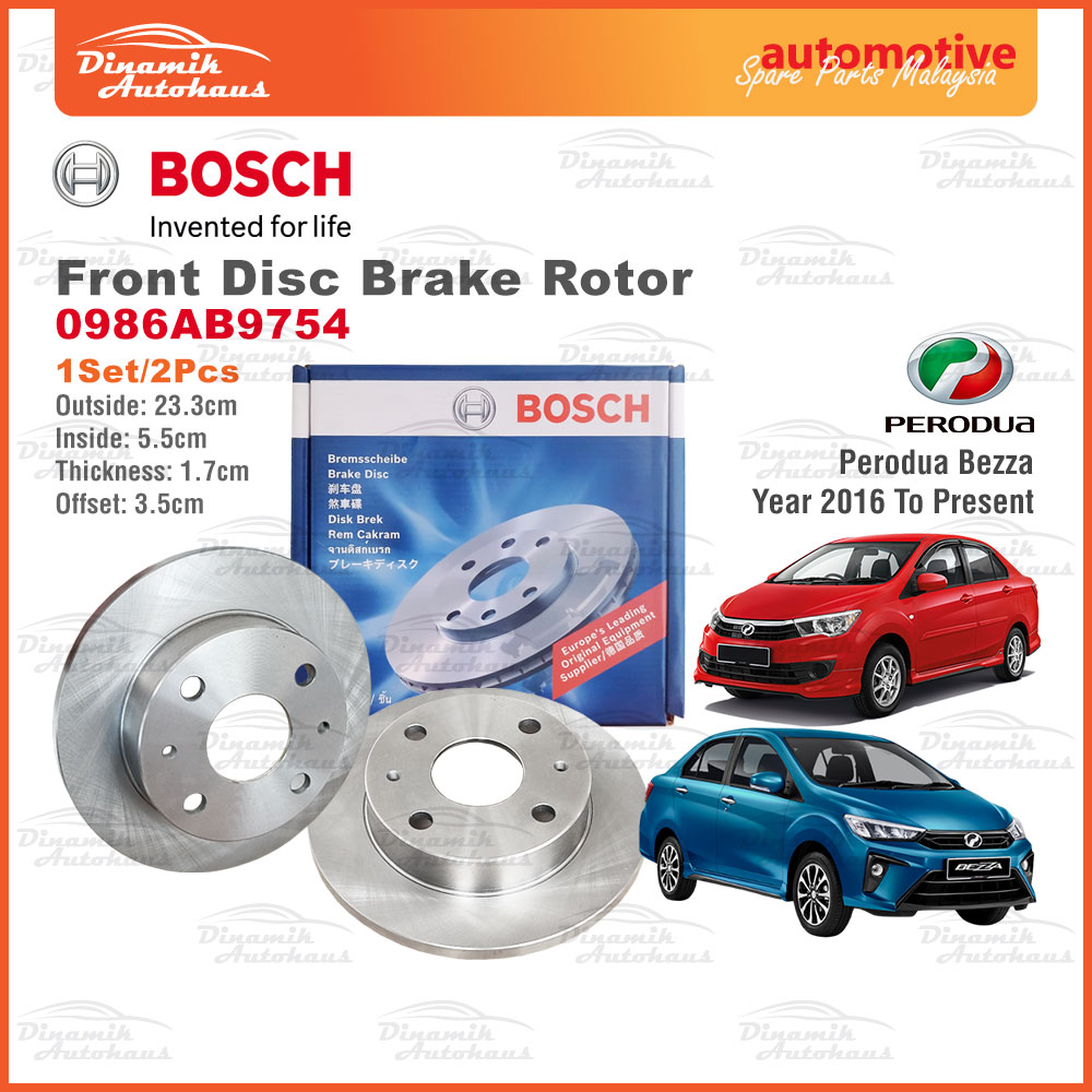 Perodua Bezza Front Wheel Disc Brake Rotor Bosch Disc Rotor AB9754