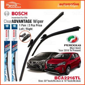 Perodua Myvi Gen3 Front Windshield Wiper Bosch-Clear Advantage BCA2216TL